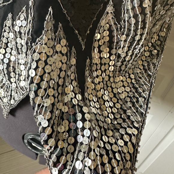 Vintage sequins 100% pure silk top - Picture 5 of 12